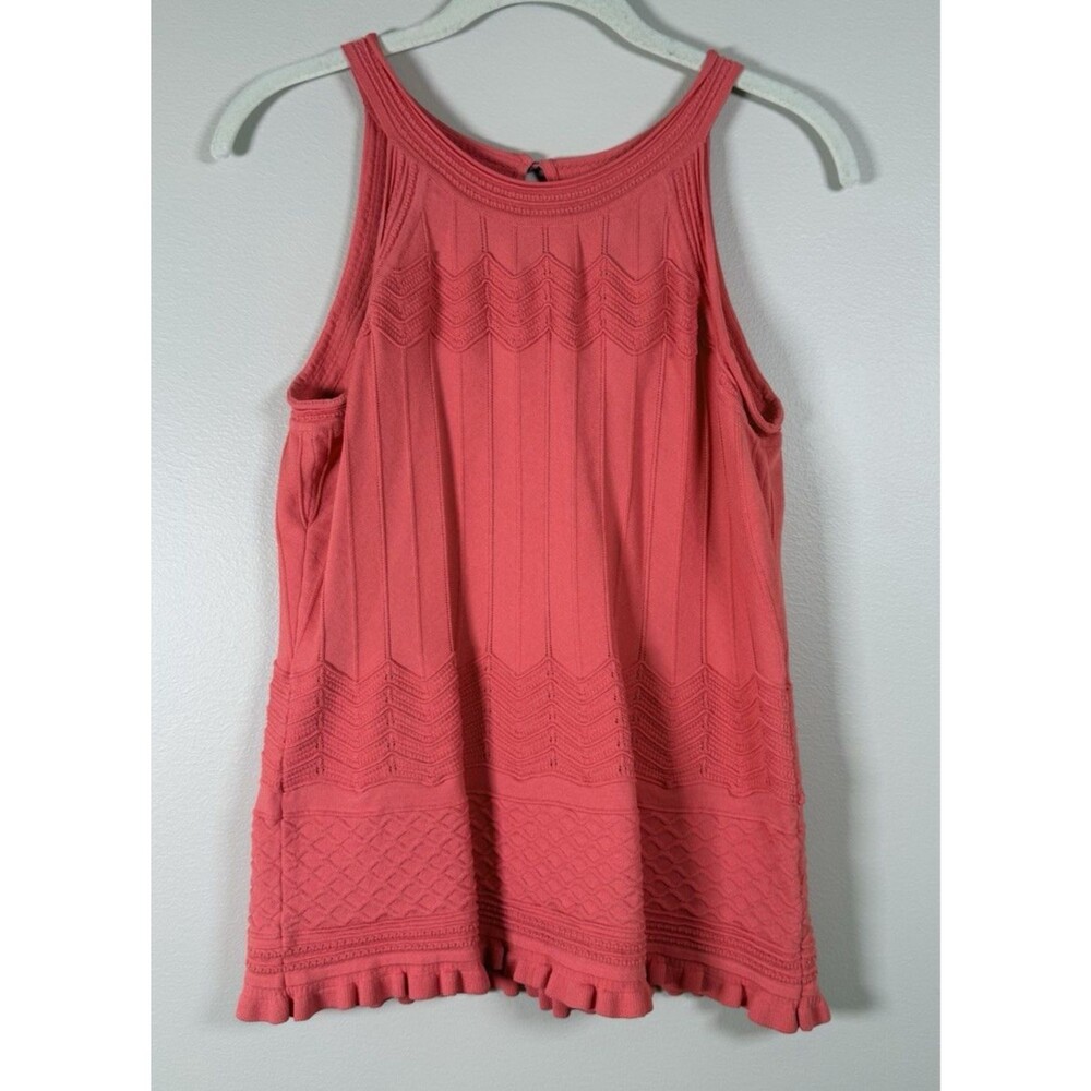 White House Black Market Coral Knit Viscose/Nylon Tank - M